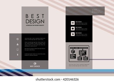 Set of brochure, poster design templates in abstract background style