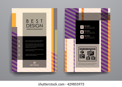 Set of brochure, poster design templates in abstract background style