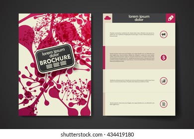 Set of brochure, poster design templates in DNA molecule style