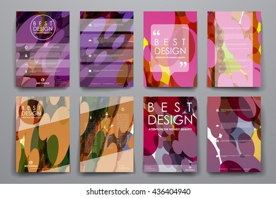 Set of brochure, poster design templates in abstract background style