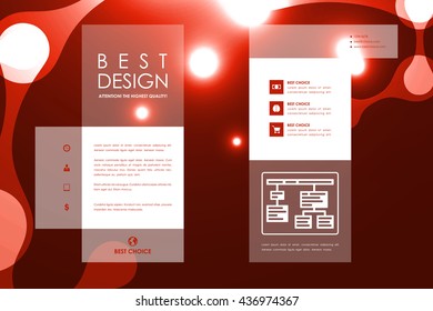 Set of brochure, poster design templates in neon molecule structure style