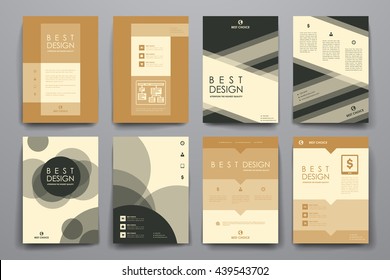 Set of brochure, poster design templates in business style