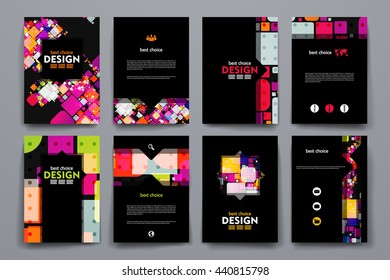 Set of brochure, poster design templates in abstract background style