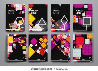 Set of brochure, poster design templates in abstract background style