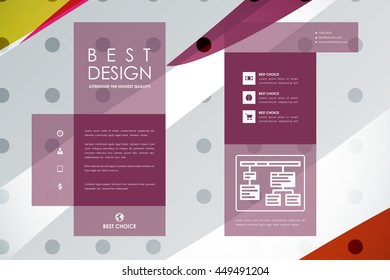 Set of brochure, poster design templates in abstract background style