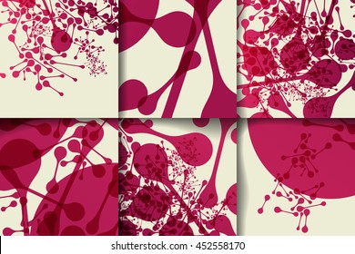 Set of brochure, poster design templates in DNA molecule style