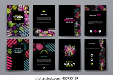Set of brochure, poster design templates in abstract background style