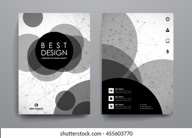 Set of brochure, poster design templates in Molecular structure style