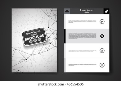 Set of brochure, poster design templates in Molecular structure style