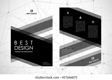 Set of brochure, poster design templates in Molecular structure style
