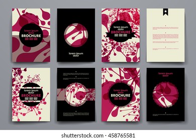 Set of brochure, poster design templates in DNA molecule style