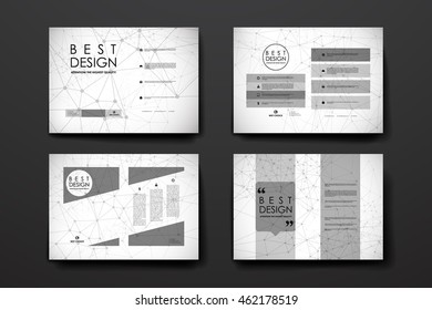 Set of brochure, poster design templates in Molecular structure style