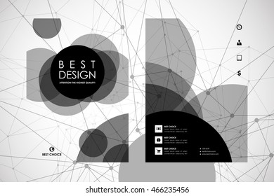 Set of brochure, poster design templates in Molecular structure style