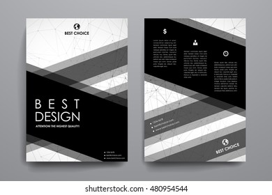 Set of brochure, poster design templates in Molecular structure style