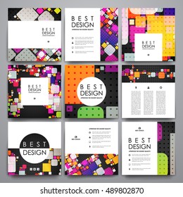 Set of brochure, poster design templates in abstract geometric background style