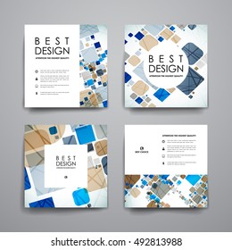 Set of brochure, poster design templates in abstract geometric background style