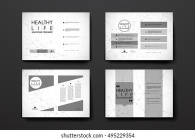 Set of brochure, poster design templates in healthcare style