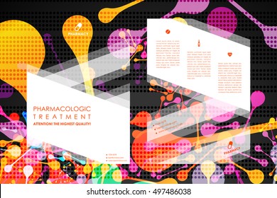 Set of brochure, poster design templates in DNA molecule style