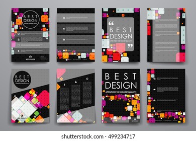 Set of brochure, poster design templates in abstract background style