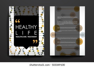 Set of brochure, poster design templates in healthcare style