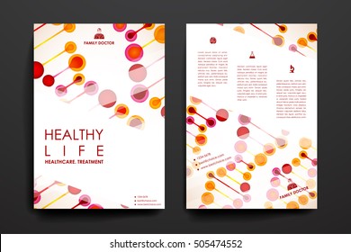 Set of brochure, poster design templates in healthcare style