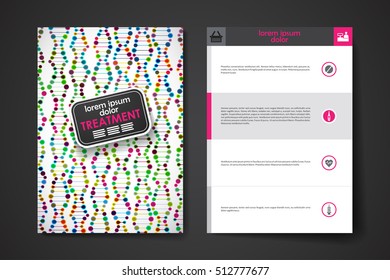 Set of brochure, poster design templates in DNA molecule style