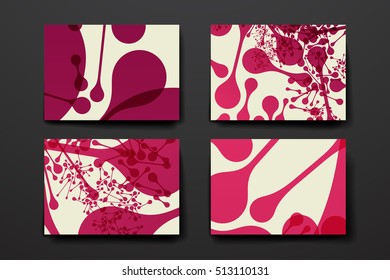 Set of brochure, poster design templates in DNA molecule style