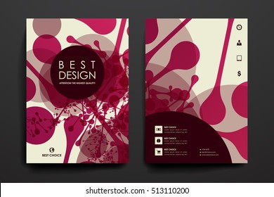 Set of brochure, poster design templates in DNA molecule style