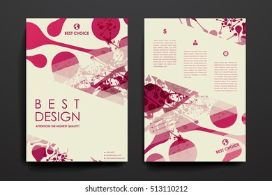 Set of brochure, poster design templates in DNA molecule style