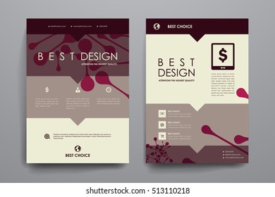 Set of brochure, poster design templates in DNA molecule style