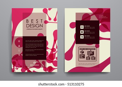 Set of brochure, poster design templates in DNA molecule style