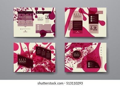 Set of brochure, poster design templates in DNA molecule style