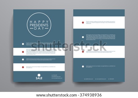 Set of brochure, poster design templates in Presidents Day style