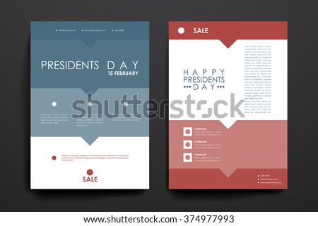 Set of brochure, poster design templates in Presidents Day style