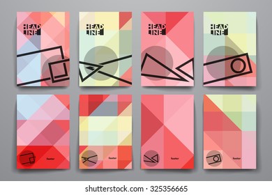 Set of brochure, poster templates in abstract style. Beautiful design and layout