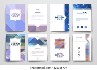 Set of brochure, poster templates in abstract style. Beautiful design and layout