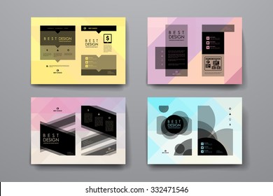 Set of brochure, poster templates in abstract style. Beautiful design and layout