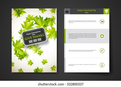 Set of brochure, poster templates in autumn style. Beautiful design and layout