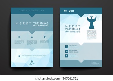 Set Of Brochure, Poster Templates In Christmas Style. Beautiful Design And Layout