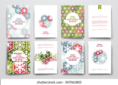 Set of brochure, poster templates in Christmas style. Beautiful design and layout