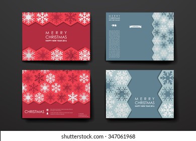 Set Of Brochure, Poster Templates In Christmas Style. Beautiful Design And Layout