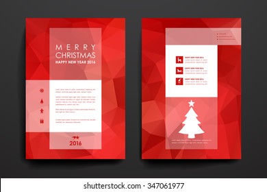 Set Of Brochure, Poster Templates In Christmas Style. Beautiful Design And Layout