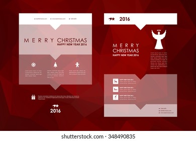 Set of brochure, poster templates in Christmas style. Beautiful design and layout