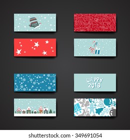 Set of brochure, poster templates in Christmas style. Beautiful design and layout