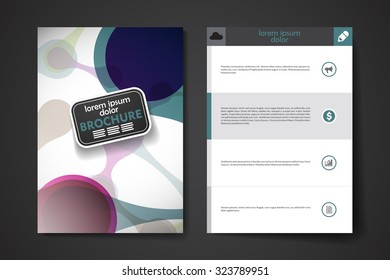 Set of brochure, poster templates in DNA molecule style. Beautiful design and layout
