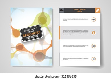 Set of brochure, poster templates in DNA molecule style. Beautiful design and layout