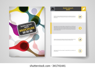 Set of brochure, poster templates in DNA molecule style. Beautiful design and layout