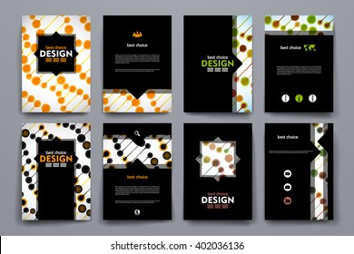 Set of brochure, poster templates in DNA molecule style. Beautiful design and layout