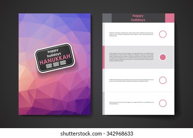 Set of brochure, poster templates in Hanukkah style. Beautiful design and layout