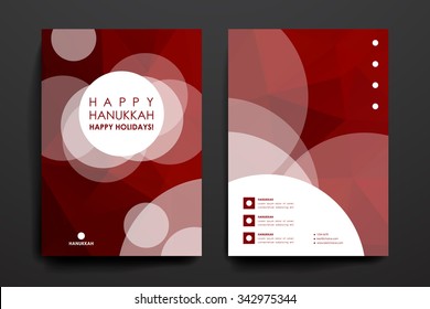 Set of brochure, poster templates in Hanukkah style. Beautiful design and layout